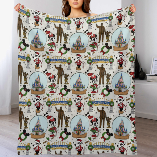 RTS - WDW Christmas at the parks - Minky Blanket (50 x 60)