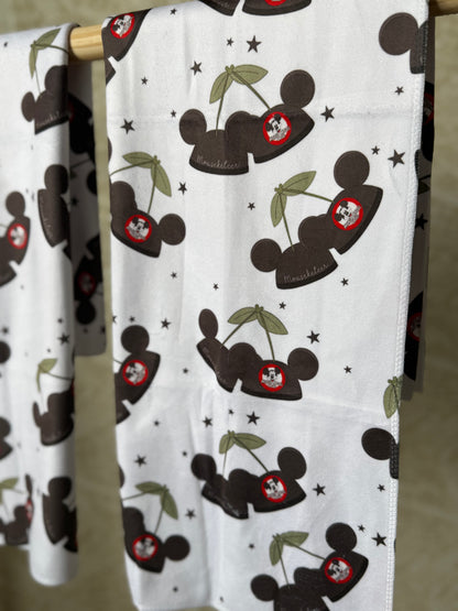 READY TO SHIP - MOUSEKETEER HAT CHERRYS - MICROFIBER TOWEL SET