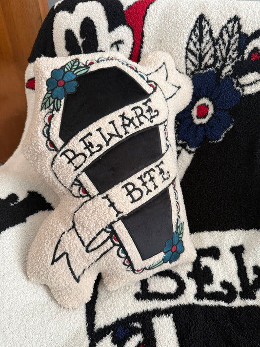 READY TO SHIP - Beware I Bite Pillow