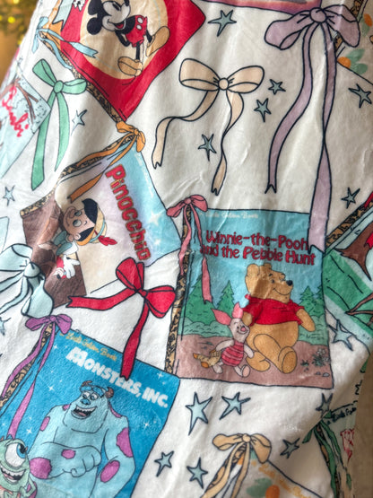 READY TO SHIP - GOLDEN BOOKS WITH BOWS  - MINKY BLANKET 50x60"