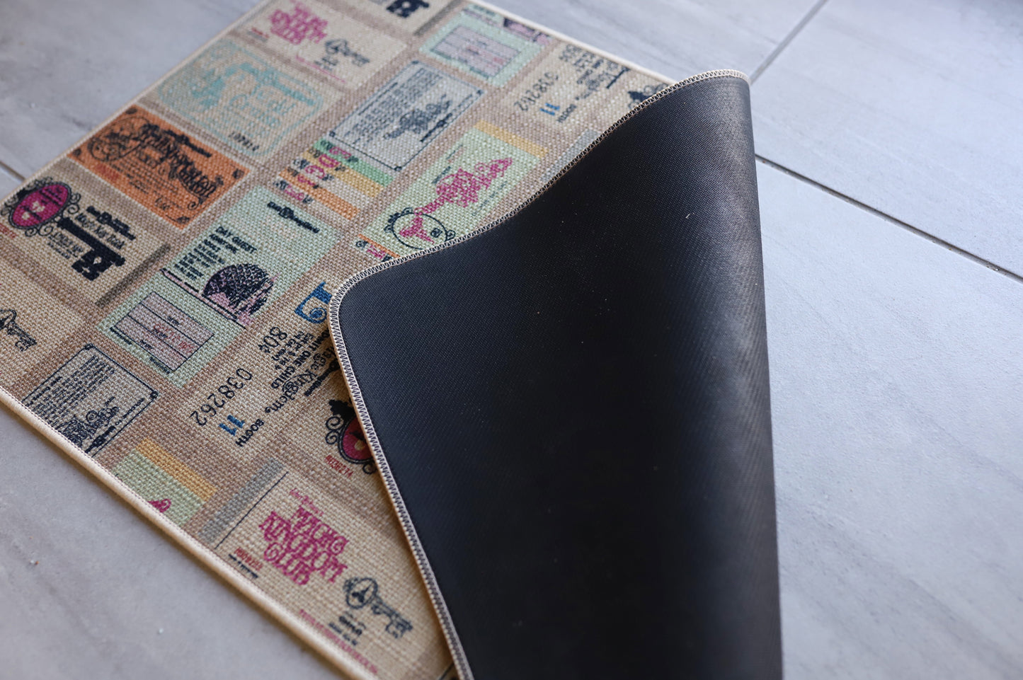 READY TO SHIP - WDW VINTAGE TICKETS NON SLIP MAT