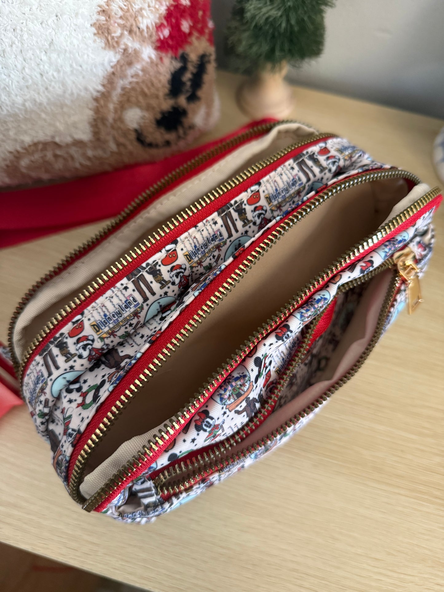 READY TO SHIP - DLR - Christmas at the Parks - Crossbody/Fanny pack (Printing defect *small scaling)