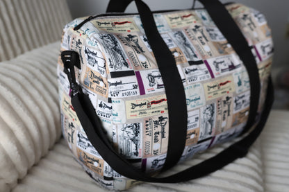 READY TO SHIP - DLR VINTAGE TICKET DUFFEL BAG