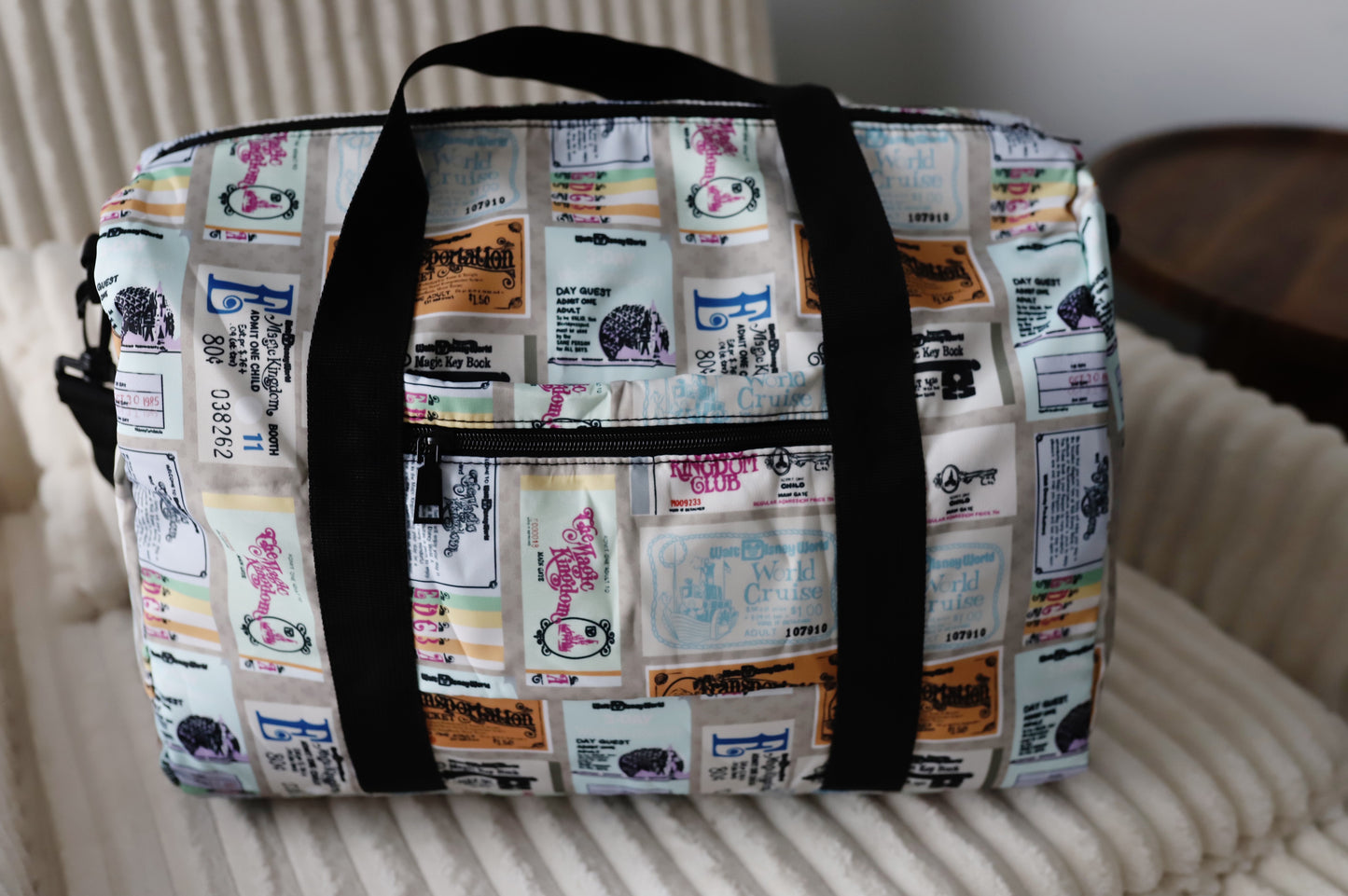 READY TO SHIP - WDW VINTAGE TICKET DUFFEL BAG