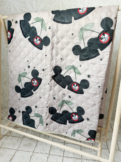 READY TO SHIP - MOUSEKETEER CHERRY HATS - WATERPROOF MAT WITH LEATHER STRAP