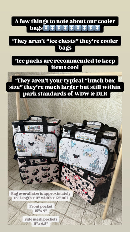 READY TO SHIP - MOUSEKETEER CHERRY HATS - INSULATED COOLER BAG