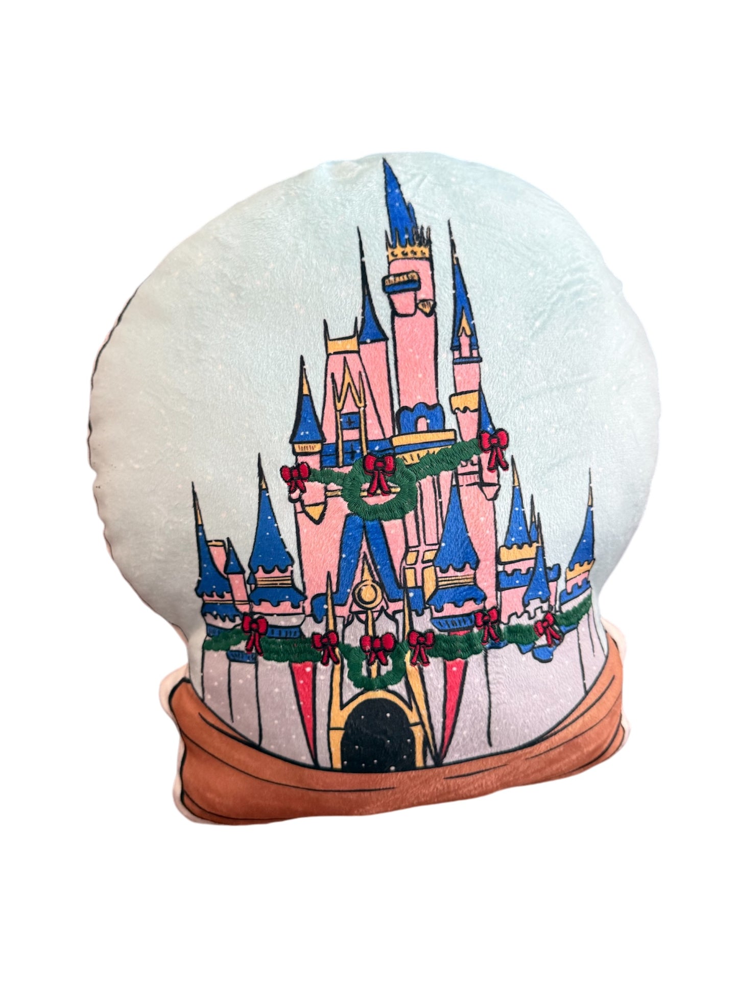 READY TO SHIP  - CASTLE SNOW GLOBE PILLOW