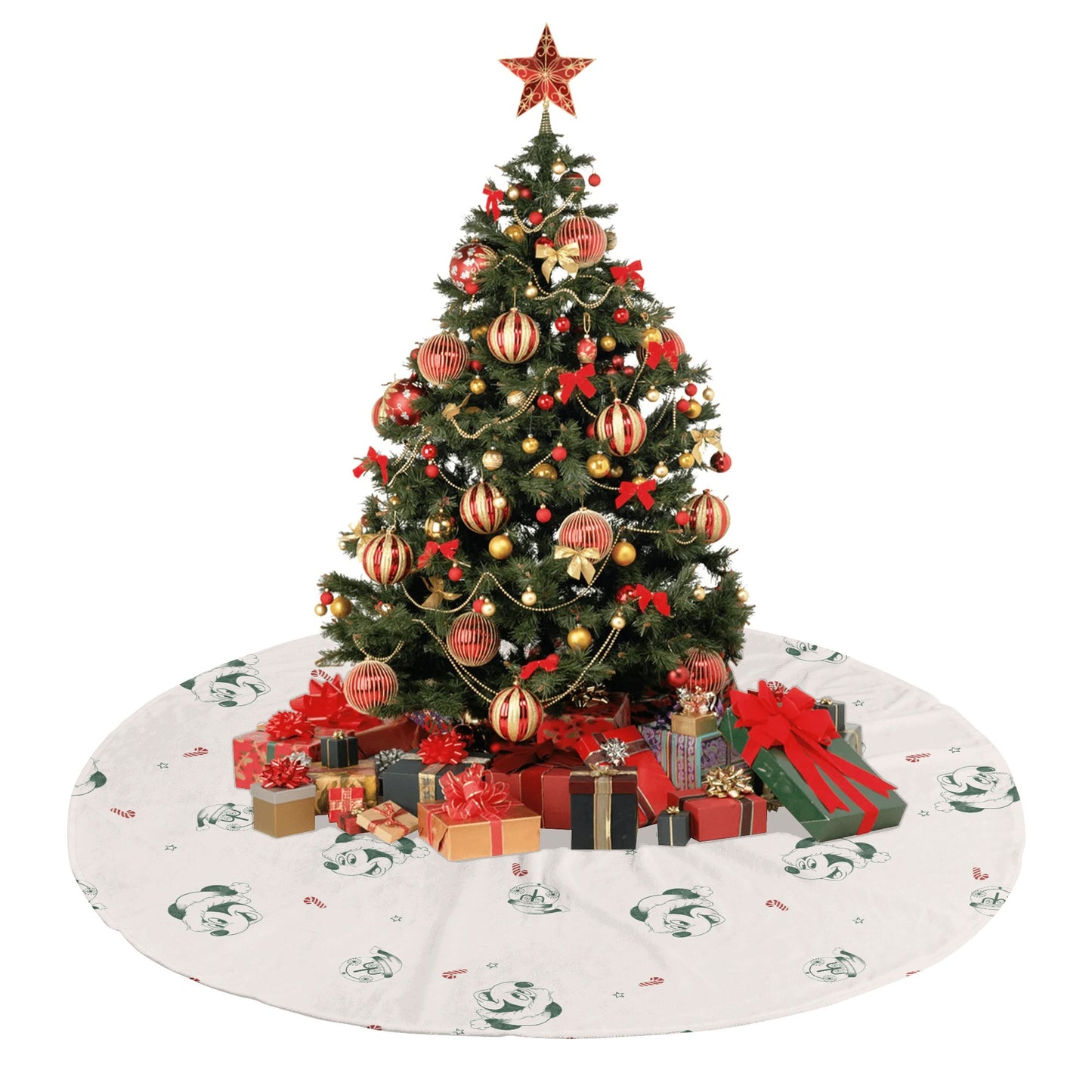 RTS- SANTA HAT MOUSE AND CLOCK SKETCH-  TREE SKIRT